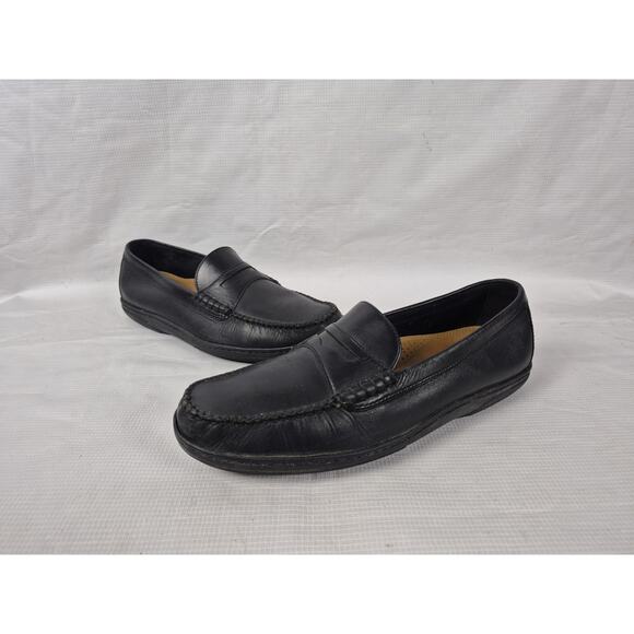 COLE HAAN Mens Size 8 M Riverside Penny Loafer Black Leather Driving Shoes Soft main image 4